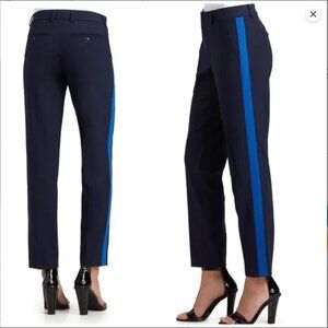 Vince Navy Blue Wool Trouser w/ Royal Blue Tuxedo Stripe SZ 6